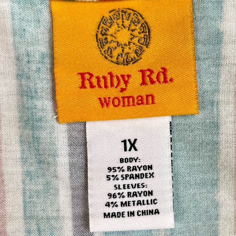 Ruby Rd. Striped Blouse 1X - Picture 7 of 12